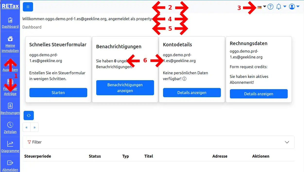 retax dashboard