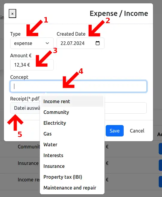 Create or update expense