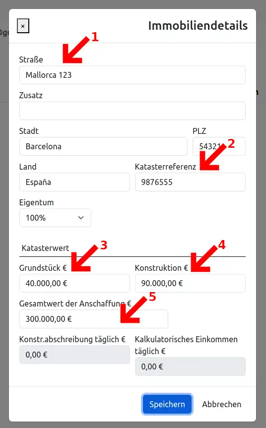 Immobilie hinzufügen